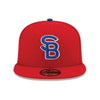 New Era 59Fifty South Bend Cubs On Field Red Cap