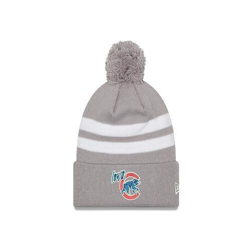 Iowa Cubs Two Tone Topstripe Knit Pom, Gray
