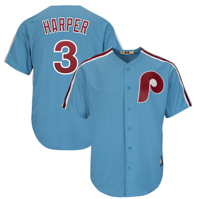 Bryce Harper Philadelphia Phillies Majestic Cool Base Cooperstown Player Jersey - Light Blue