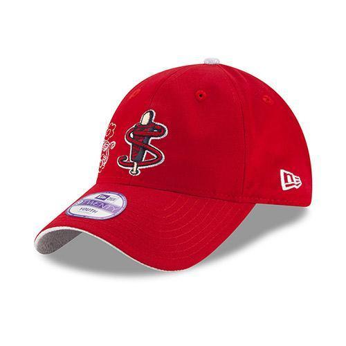 Lowell Spinners New Era Youth Red Glitter Stitch 9Twenty Cap
