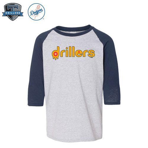 Tulsa Drillers 918 Raglan Heather Navy Adult