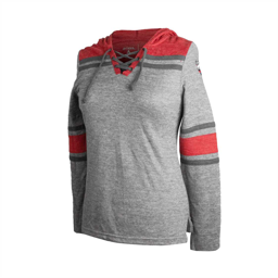 Antigua Ladies Red/Grey Primary Hoodie