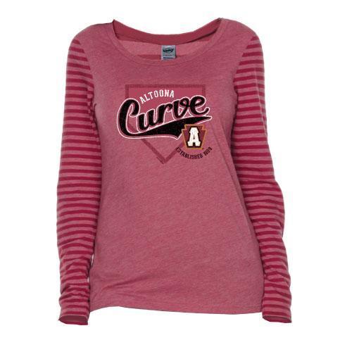 Altoona Curve Women's Long Sleeve Striped Tee