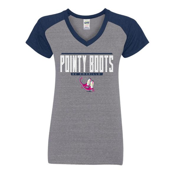 Pointy Boots de Amarillo Grey/Navy Women's Inline Tee