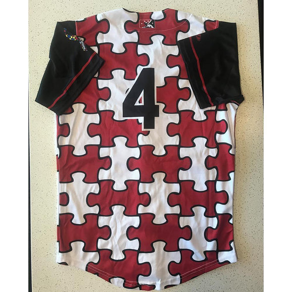 Barons Autism Awareness Game Worn Jersey