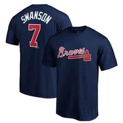 Atlanta Braves Swanson #7 Navy Player Tee