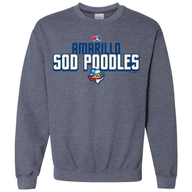 Amarillo Sod Poodles Heather Navy Adult Crewneck