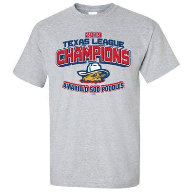 Amarillo Sod Poodles Grey Texas League Champions Tee- Adult