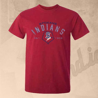 Spokane Indians Antique Cherry Red Piece Tee