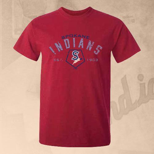 Spokane Indians Antique Cherry Red Piece Tee