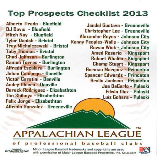 Appalachian League Top Prospect 2013 Set