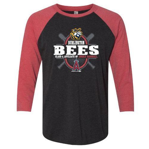 Burlington Bees Black/Red Affiliate Raglan