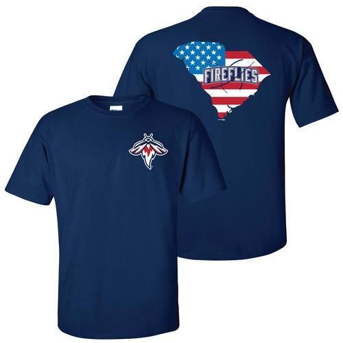 Columbia Fireflies Adult Navy Front/Back Outside Tee