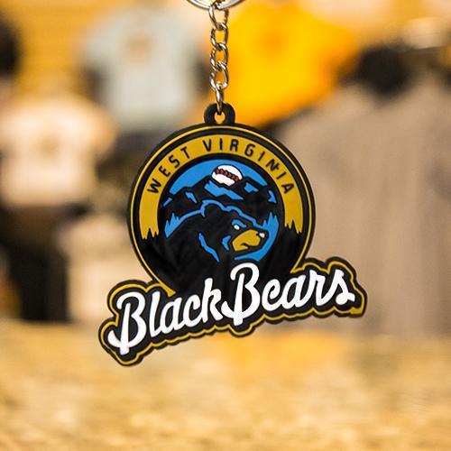 West Virginia Black Bears Rubber Logo Keychain