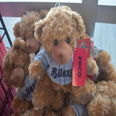 Biloxi Shuckers Plush-Bear with Road Jersey