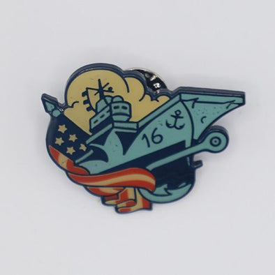 Pin Blue Ghosts Ship Logo