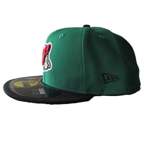 Great Falls Voyagers Green & Black BP Mesh Fitted Hat