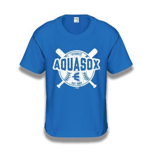 Everett AquaSox Youth Vintage Royal Tee