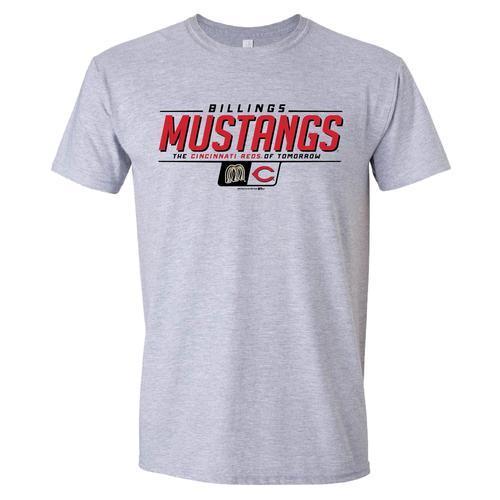 Billings Mustangs Mustangs Affilate Grey T-Shirt