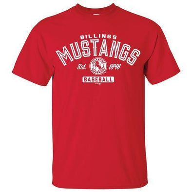 Billings Mustangs Mustangs Scarlet T-Shirt