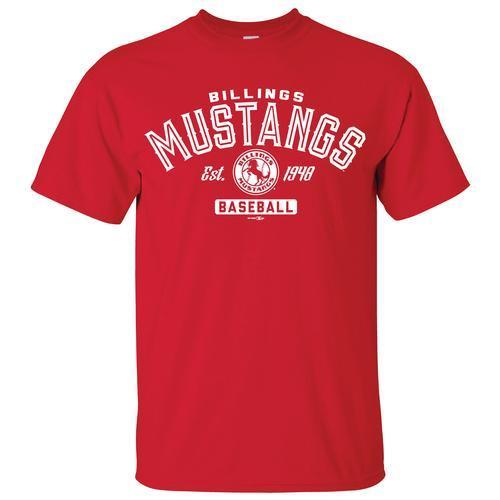 Billings Mustangs Mustangs Scarlet T-Shirt