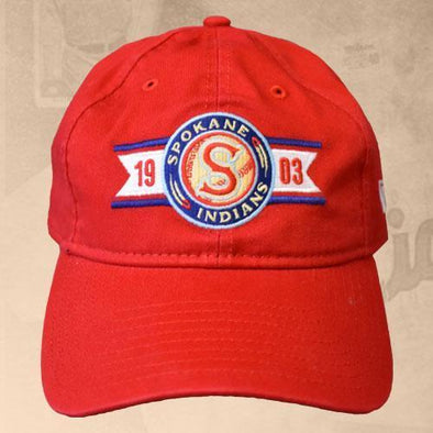 Spokane Indians Banner Classic Red Adj Cap