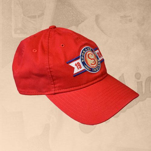 Spokane Indians Banner Classic Red Adj Cap