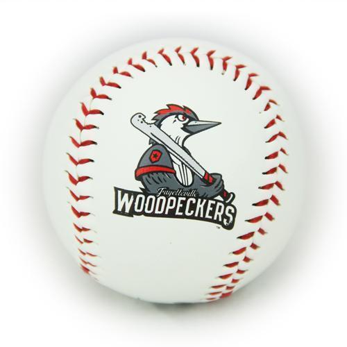 Fayetteville Woodpeckers Rawlings Logo Baseball White