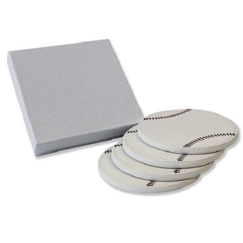 South Bend Cubs Baseball Leather Coaster Set. 4pk.