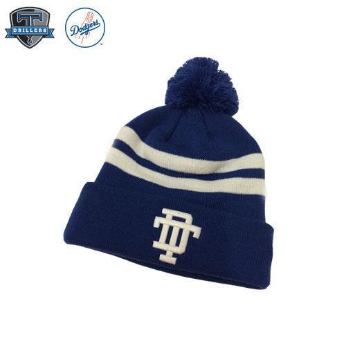 Tulsa Drillers Striped Blue Pom Beanie