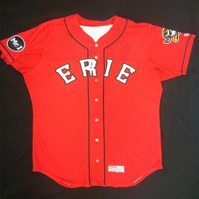 Erie SeaWolves Beau Burrows Red Alternate Game Used Autograph Jersey #33