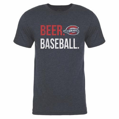 Greenville Drive 108 Stitches Navy Beer & Baseball Tee