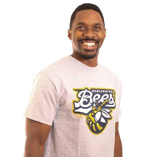Burlington Bees Grey Logo Tee