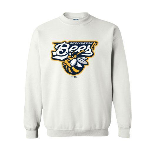 Burlington Bees White Crew Logo Sweatshirt