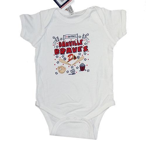 Danville Braves Infant Lap Shoulder Creeper - Sketch