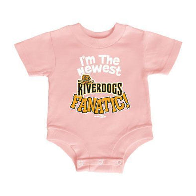 Charleston RiverDogs Infant Pink Onesie "Fanatic"