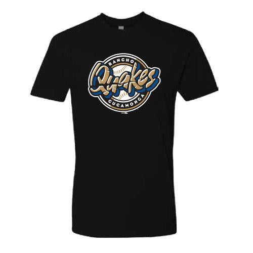 Rancho Cucamonga Quakes Bimm Black Primary Logo T