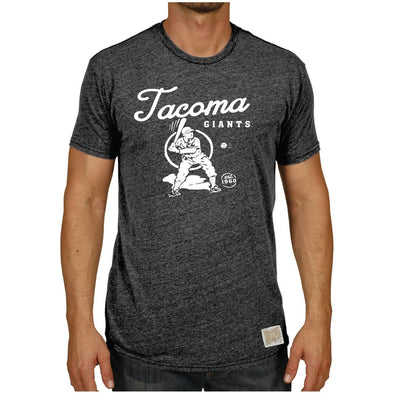 Tacoma Rainiers Charcoal Tacoma Giants Retro Tee
