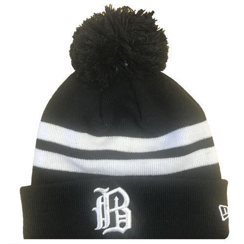 Birmingham Barons Black Pom Beanie with White Barons "B"