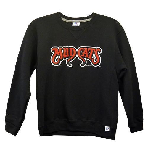 Carolina Mudcats Youth Black Script Fleece Crew