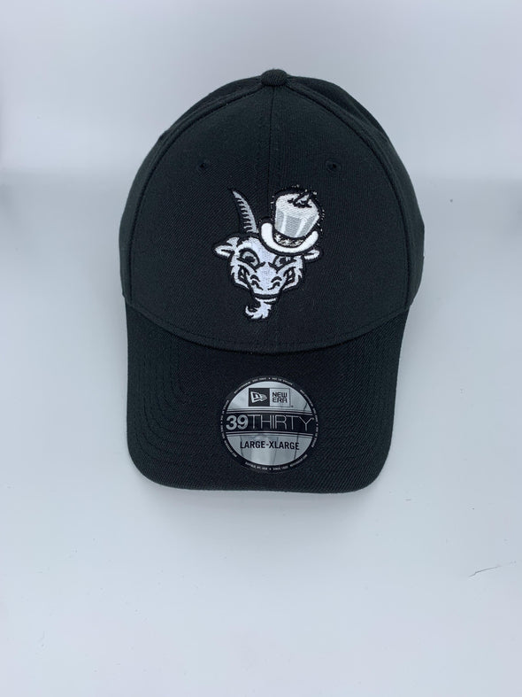 Hartford Yard Goats New Era Black Flex Fit w/ Uncle Sam Logo