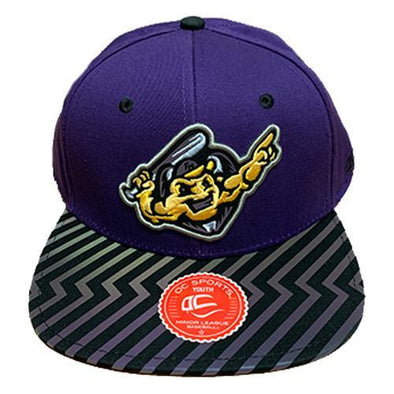 Youth Bolt Adjustable Hat, Purple