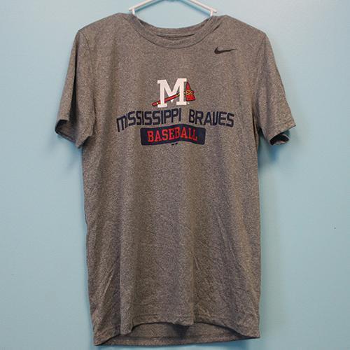 Mississippi Braves Braves Baseball Grey Poly Tee