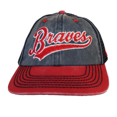 Rome Braves Navy/Red Script Trucker Hat