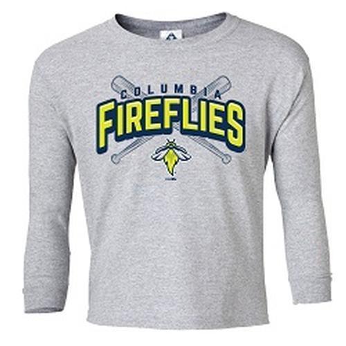 Columbia Fireflies Youth Heather Grey Longsleeve Bonkers Tee