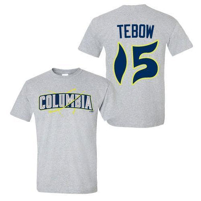 Columbia Fireflies Adult Grey Fireflies Tebow Player Tee