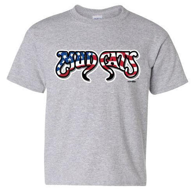 Carolina Mudcats Grey Patriotic Team Tee