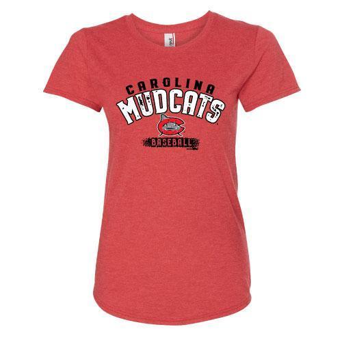 Carolina Mudcats Women's Heather Red Ramsey Tee