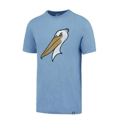 MYRTLE BEACH PELICANS 47 BRAND CAROLINA BLUE ALT LOGO SCRUM TEE