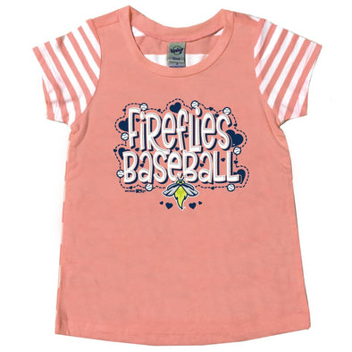 Columbia Fireflies Toddler Girl Flamingo/White Striped Allspice Tee